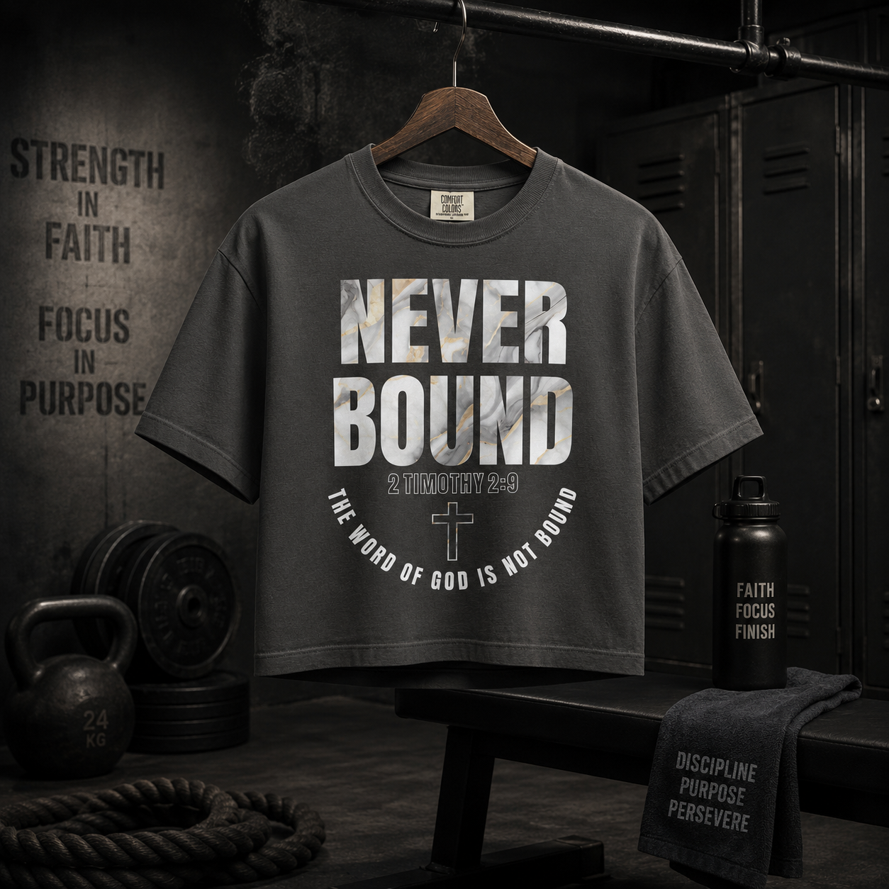 2 Timothy 2:9 Heavyweight Crop top