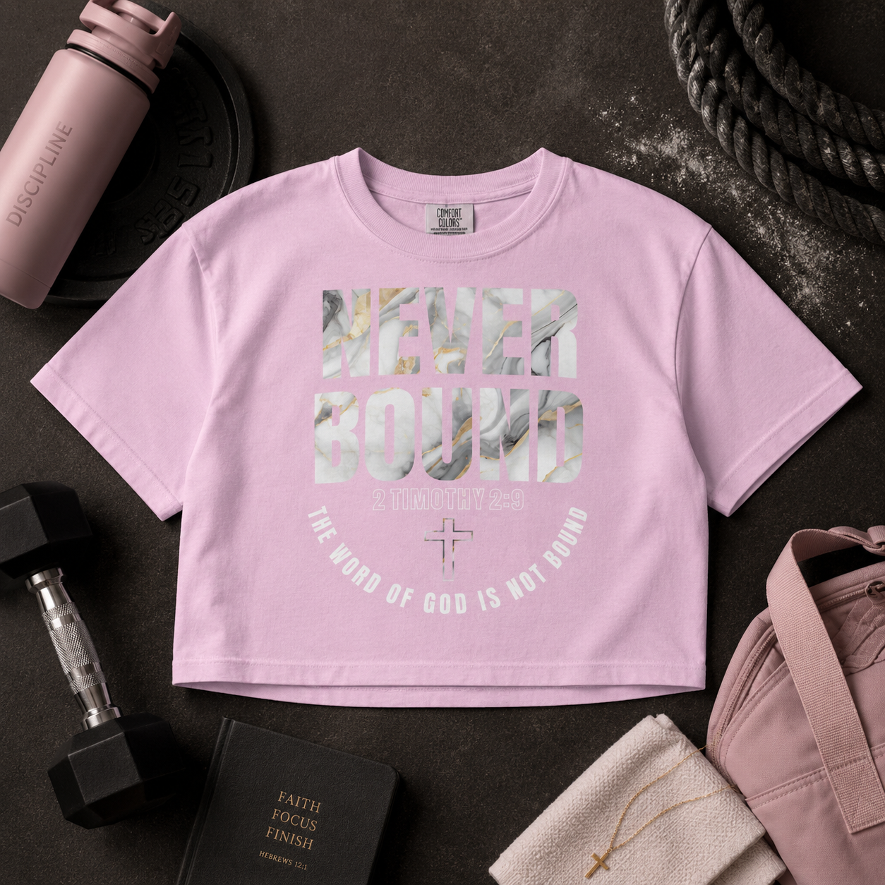2 Timothy 2:9 Heavyweight Crop top