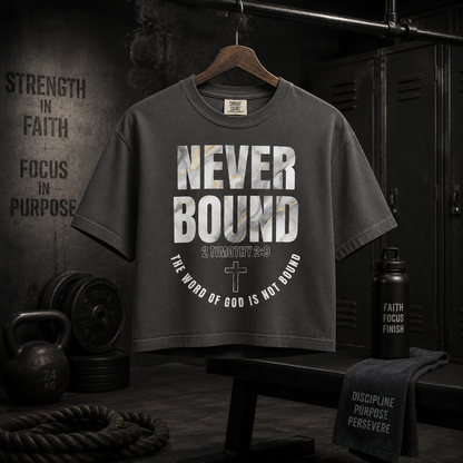 2 Timothy 2:9 Heavyweight Crop top