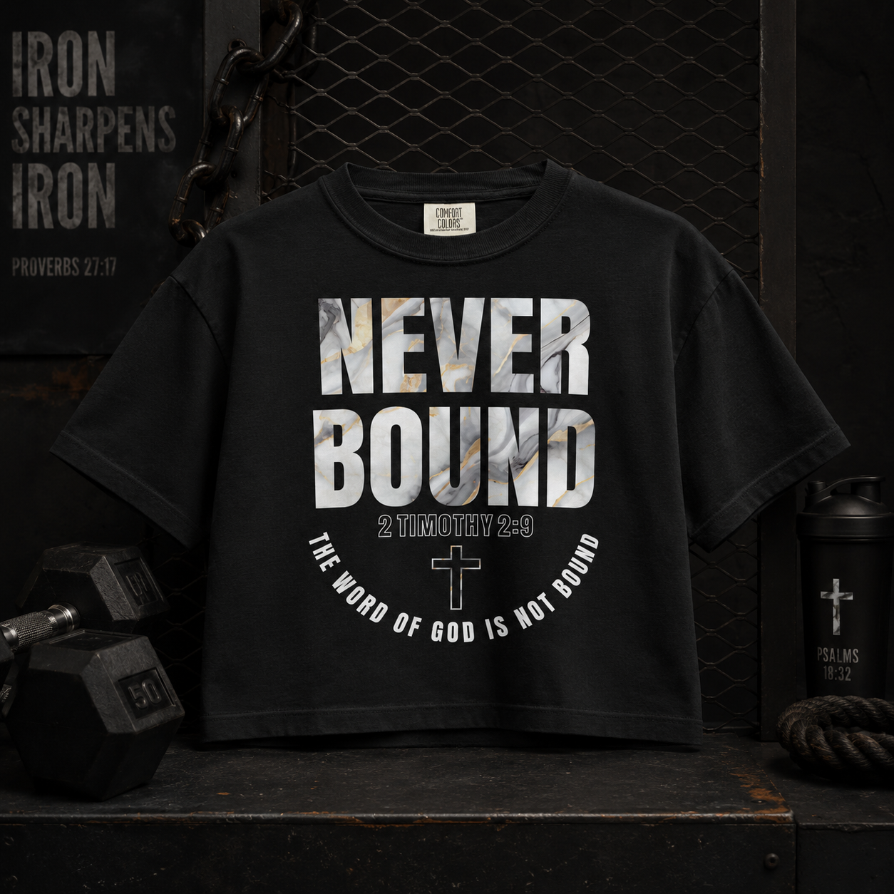2 Timothy 2:9 Heavyweight Crop top